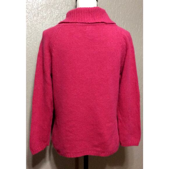 Rafaella Knit Sweater Medium Lamb Wool Angora Rabbit Cowl Neck Pink Pullover - Picture 2 of 9